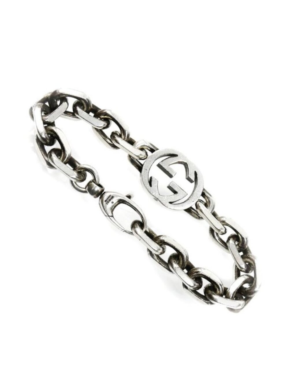 Gucci 925 Sterling Silver Interlocking Bracelet 17 - Picture 2 of 4
